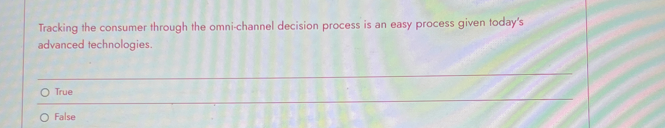  Tracking the consumer through the omni-channel decision process is an easy