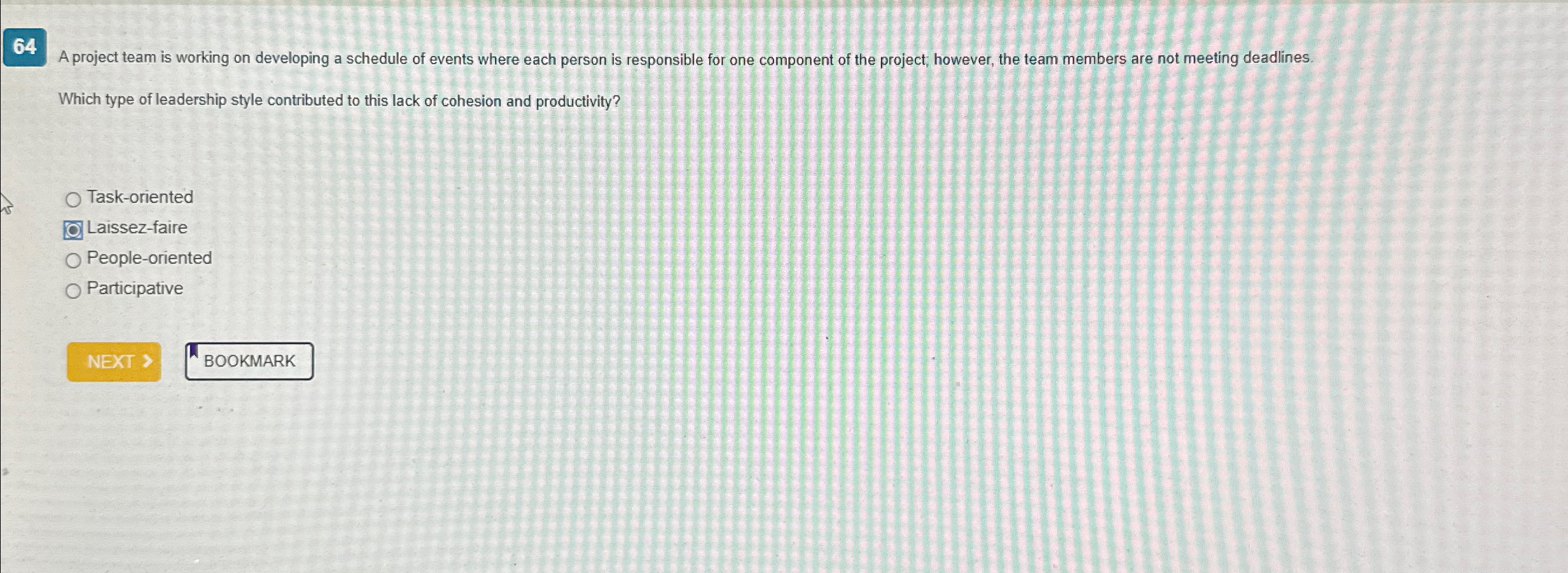 A project team is working on developing a schedule of events