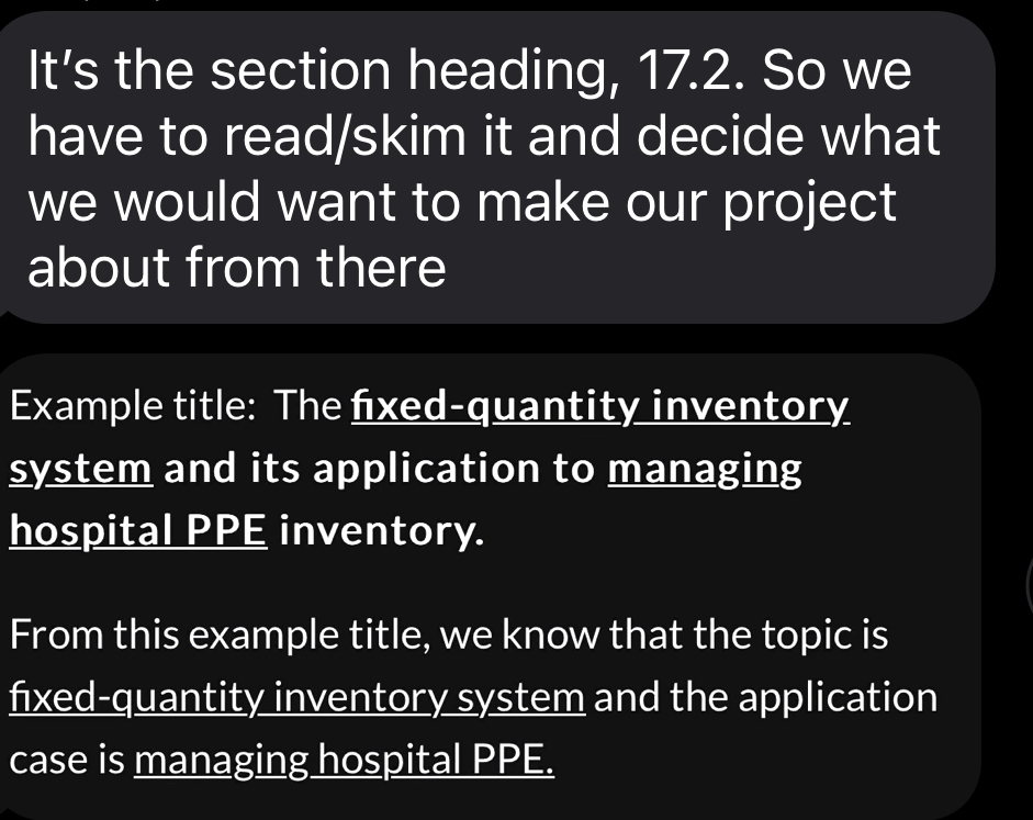  It's the section heading, 17.2. So we have to read/skim it