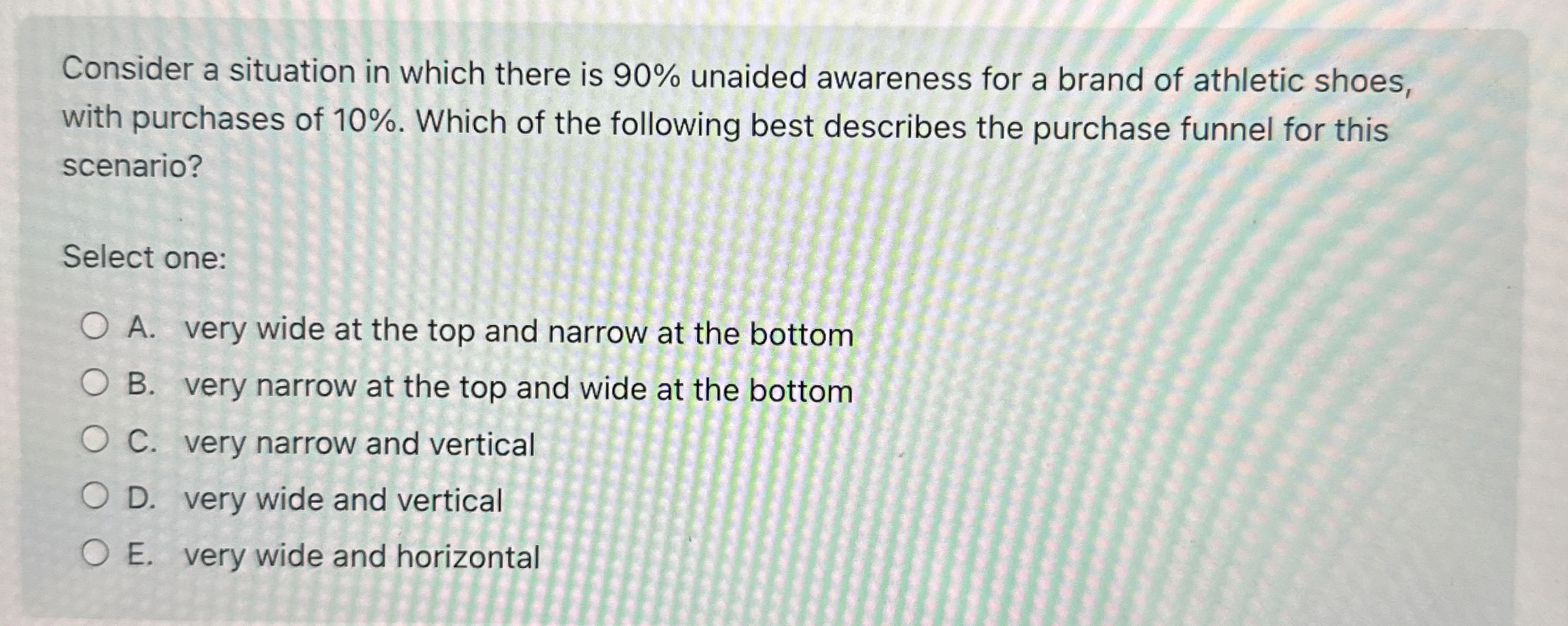  Consider a situation in which there is 90% unaided awareness for