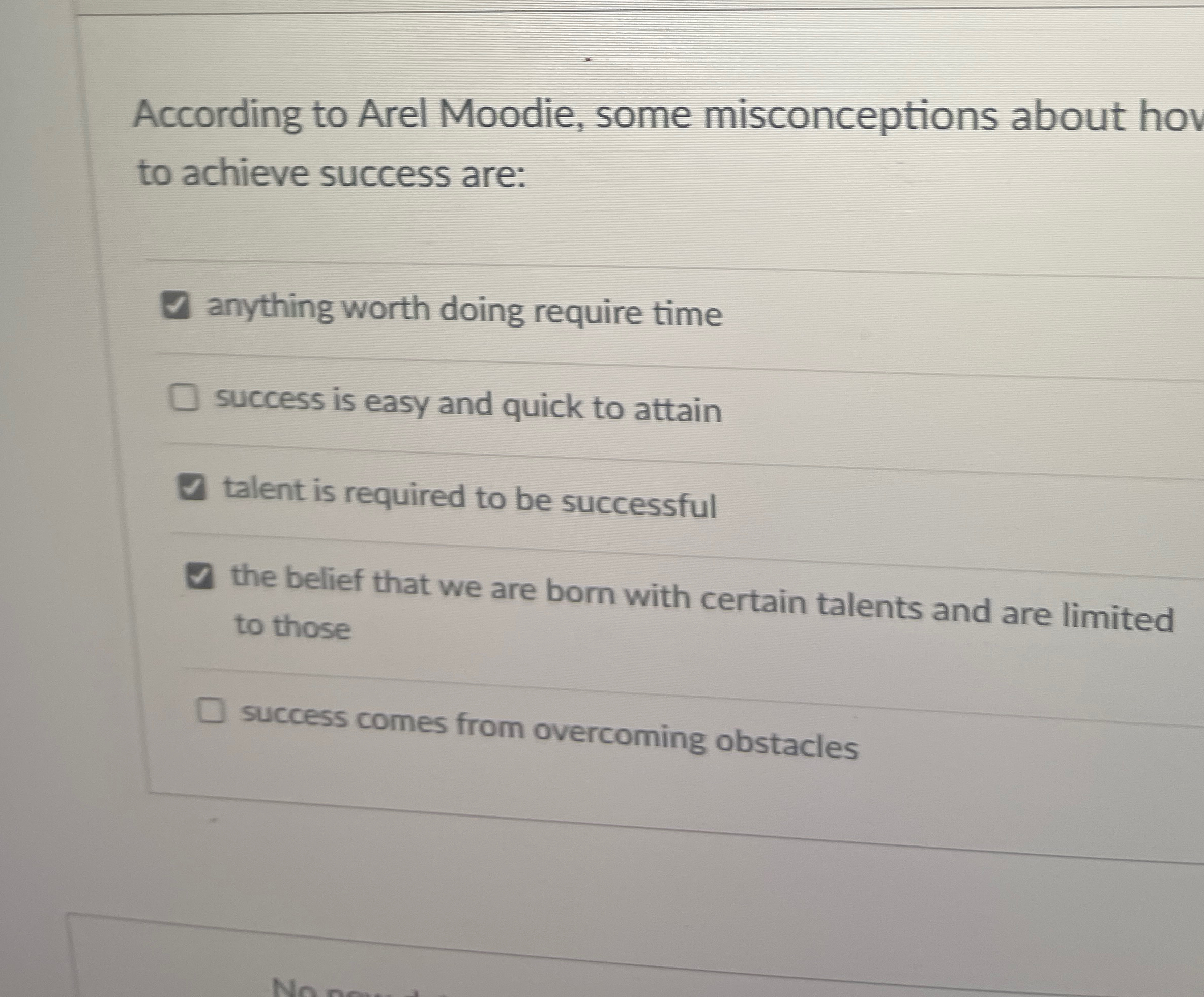  According to Arel Moodie, some misconceptions about hov to achieve success
