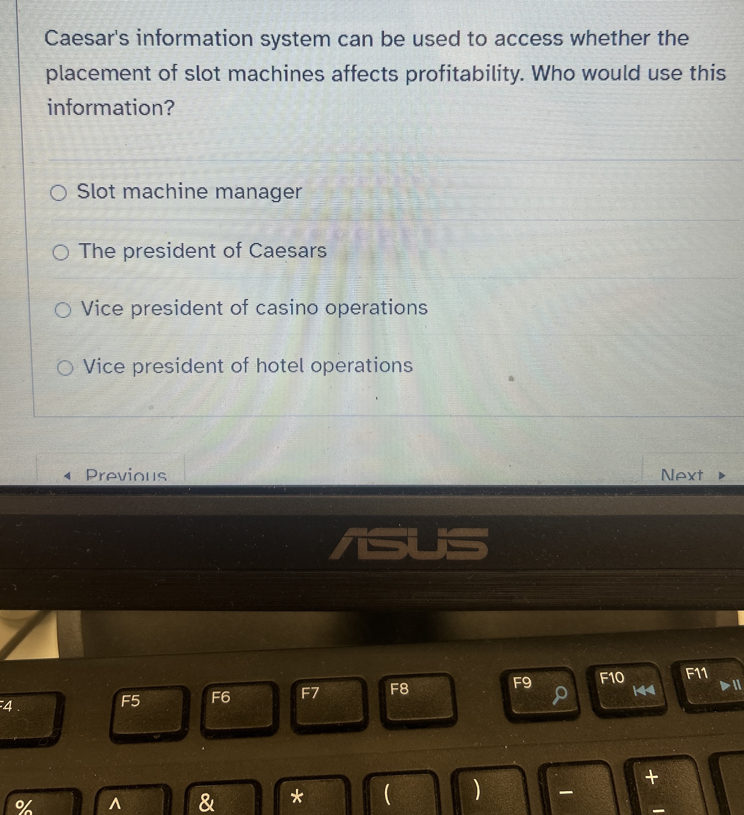  Caesar's information system can be used to access whether the placement