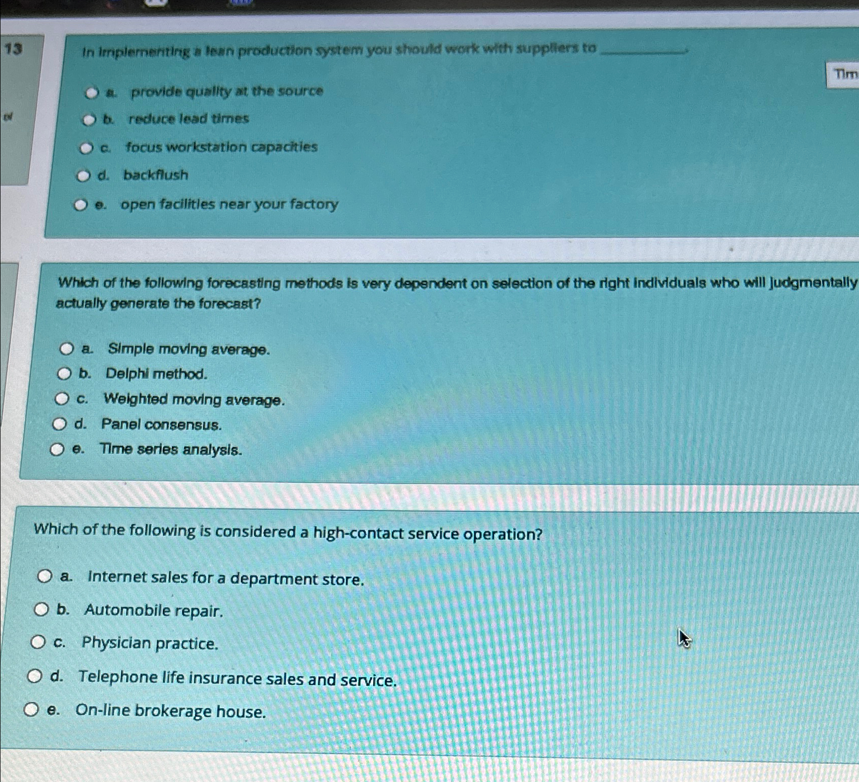  In Implementing a lean production system you should work with suppliers
