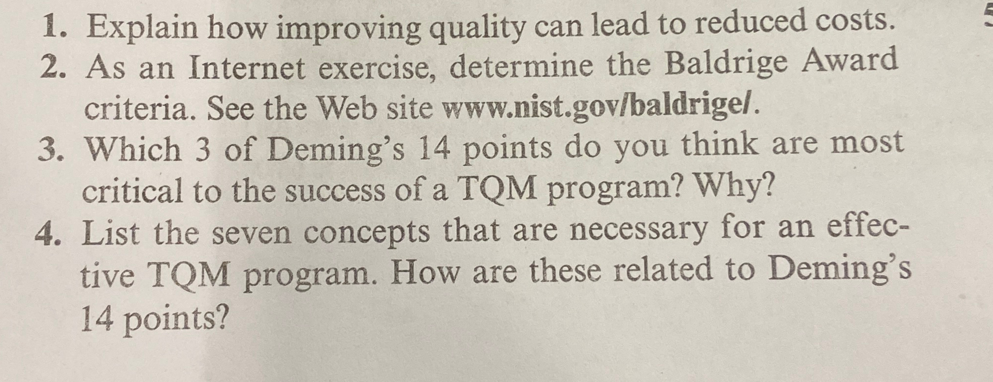  Explain how improving quality can lead to reduced costs. As an