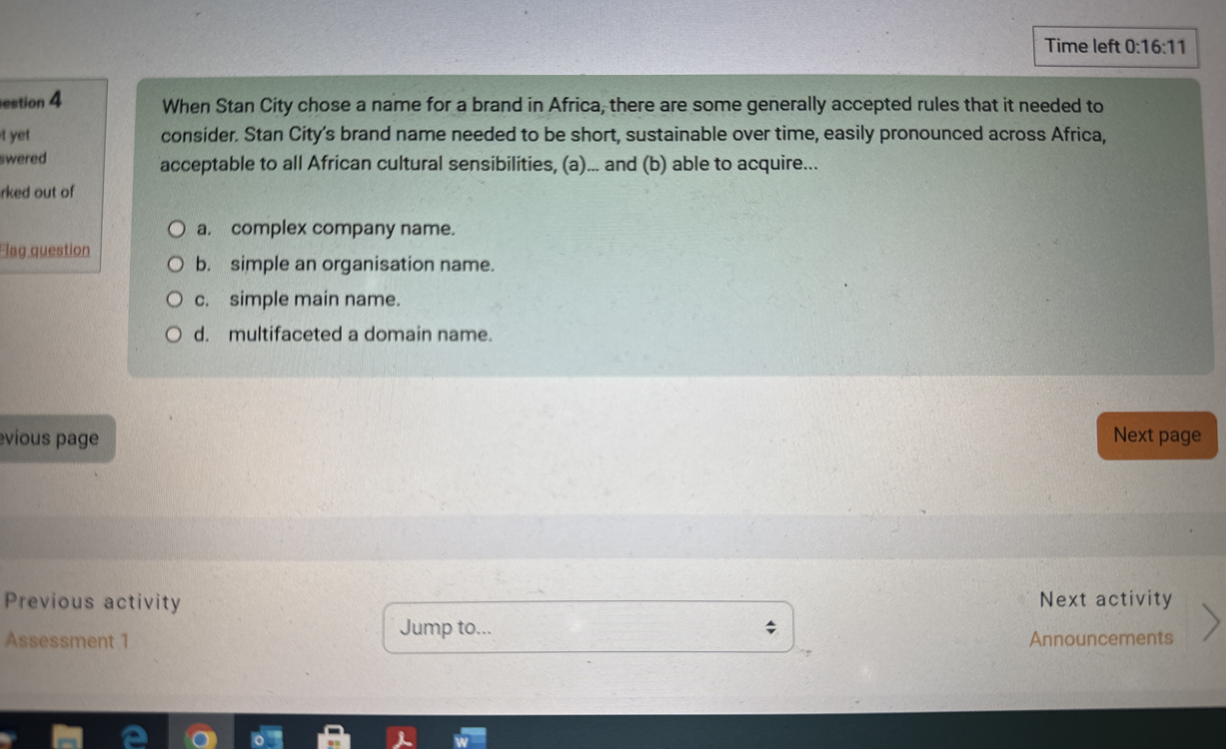  Time left 0:16:11 When Stan City chose a name for a