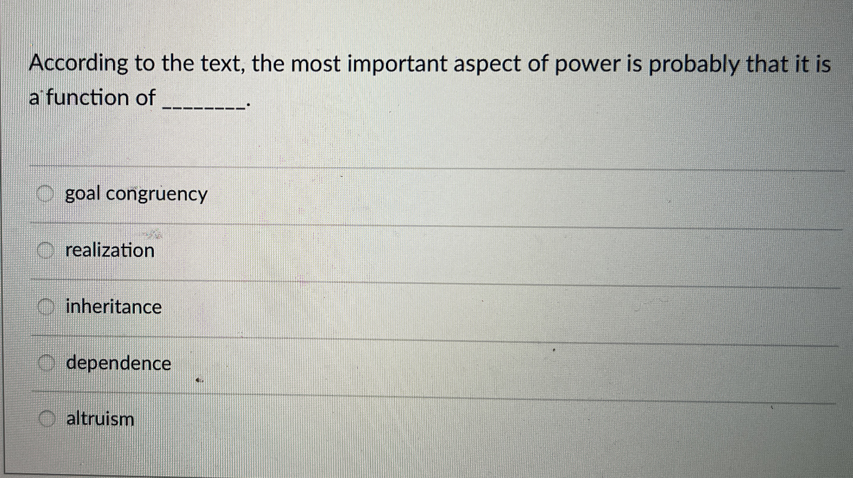  According to the text, the most important aspect of power is