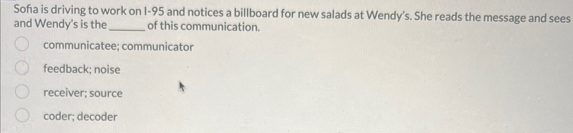  Sofia is driving to work on 1-95 and notices a billboard