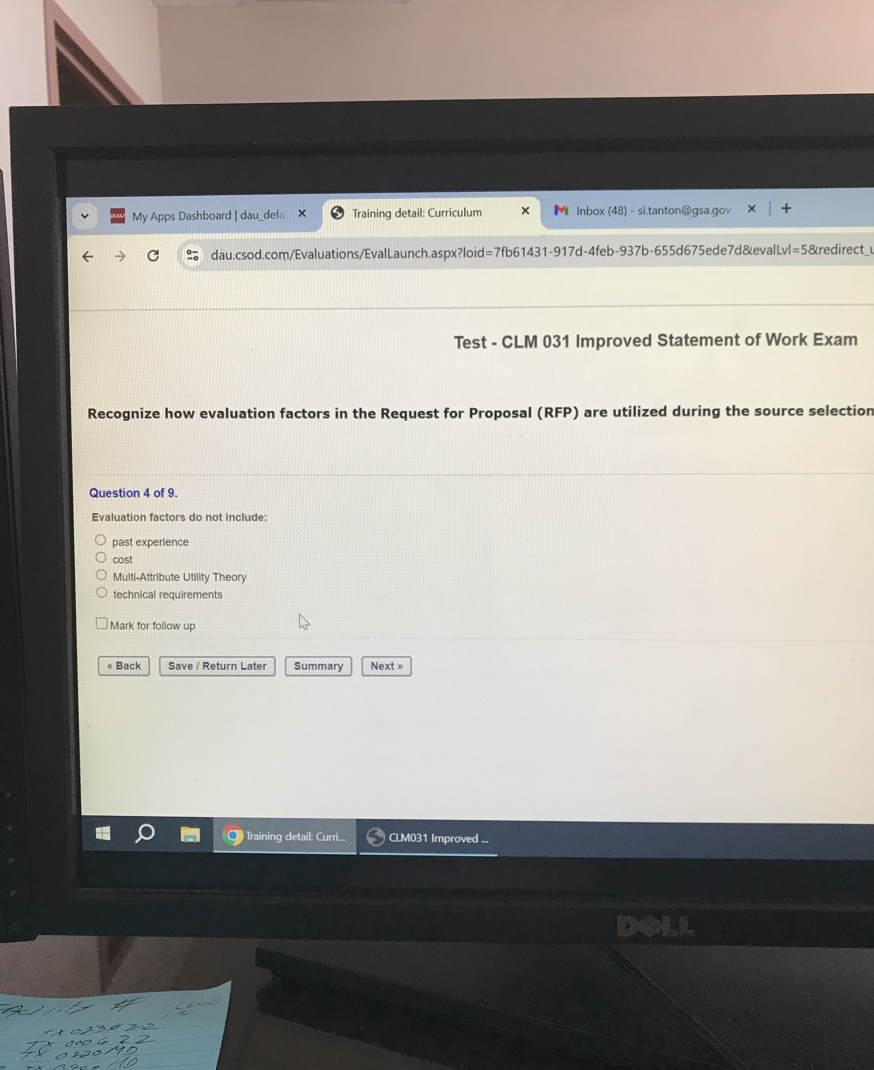  Test - CLM 031 Improved Statement of Work Exam Recognize how