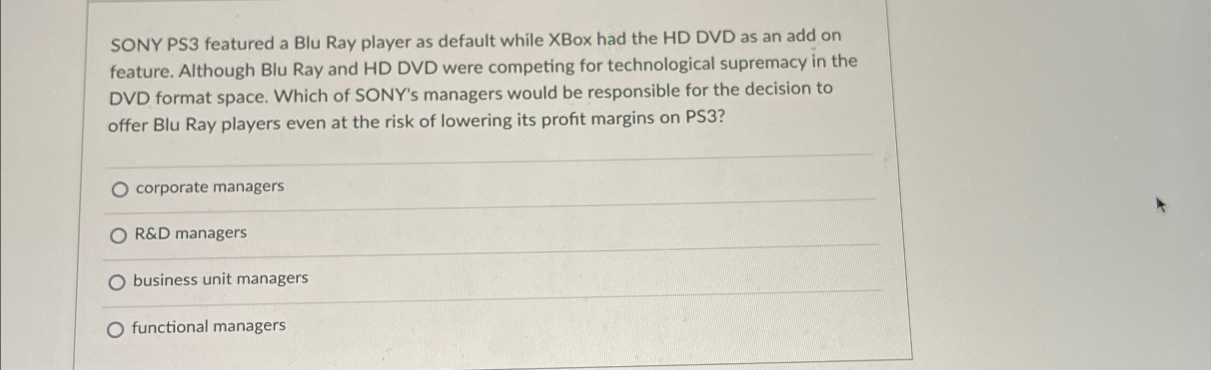  SONY PS3 featured a Blu Ray player as default while XBox