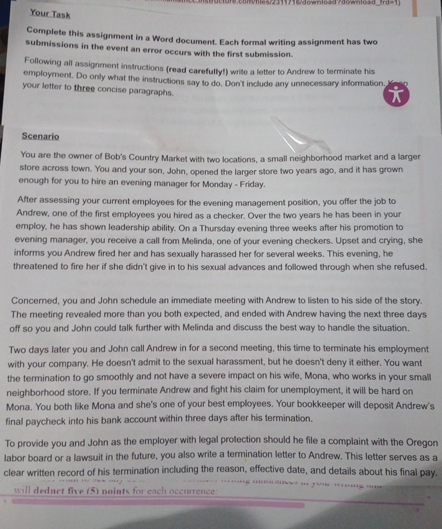  Your Task Complete this assignment in a Word document. Each formal