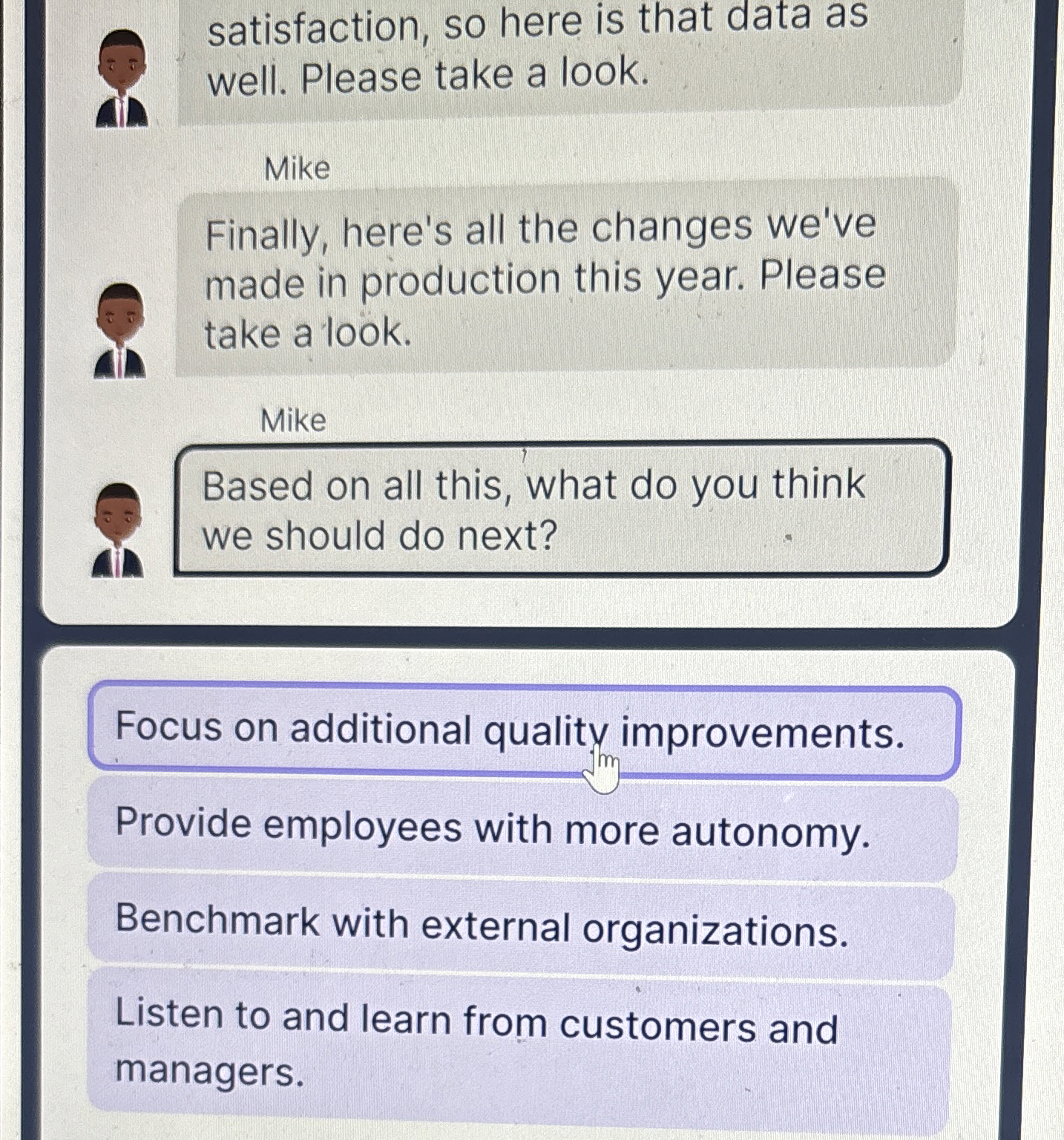  satisfaction, so here is that data as well. Please take a