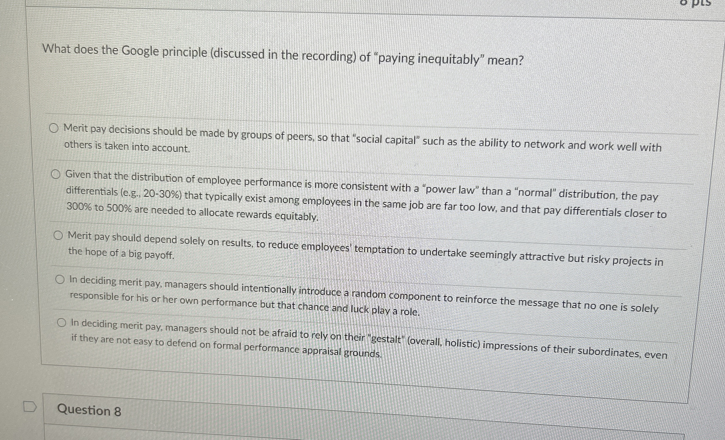  What does the Google principle (discussed in the recording) of "paying