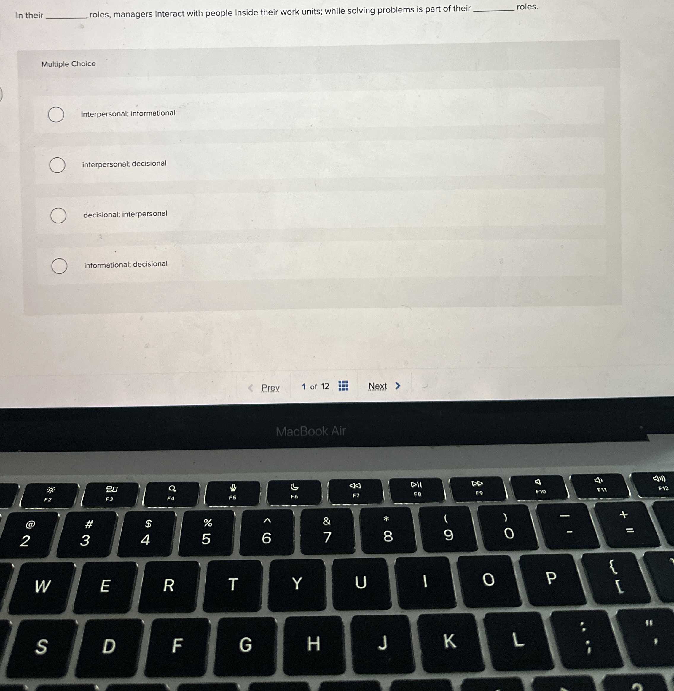  In their q, roles, managers interact with people inside their work