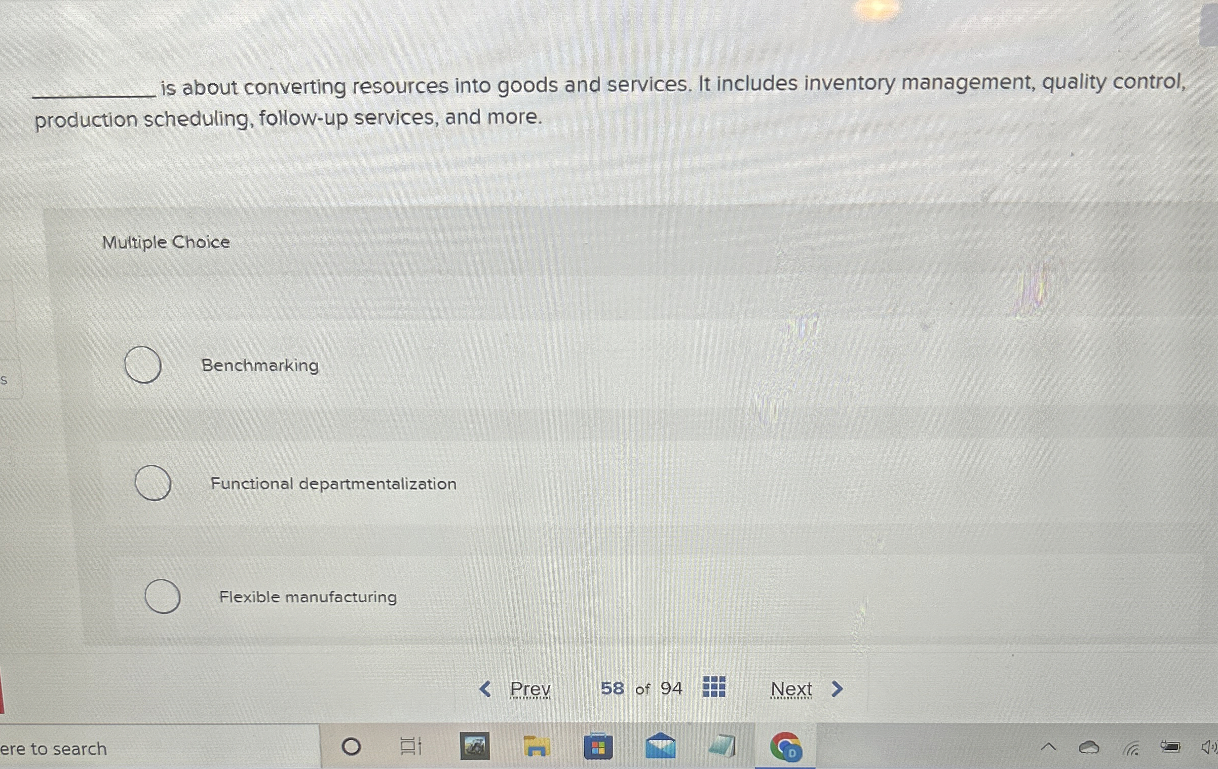  is about converting resources into goods and services. It includes inventory