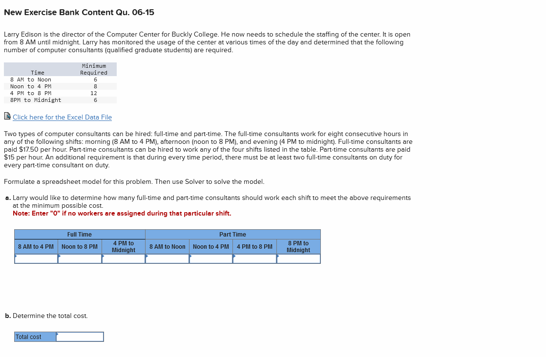  New Exercise Bank Content Qu.06-15 Larry Edison is the director of
