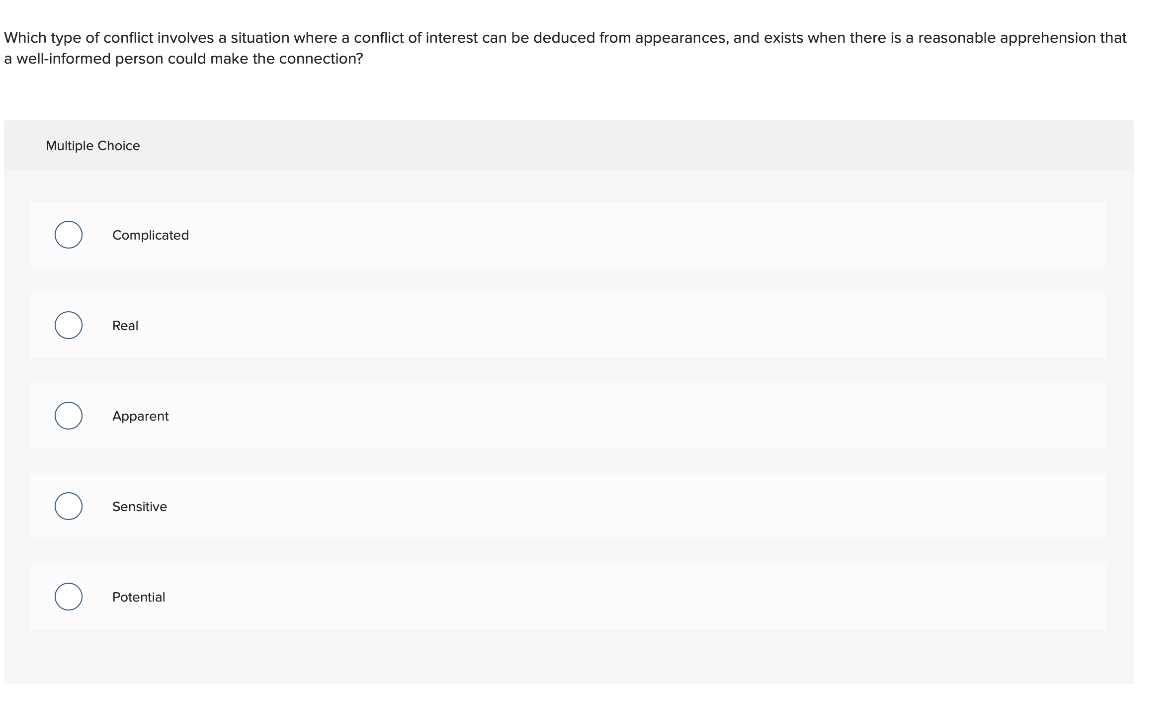  Which type of conflict involves a situation where a conflict of