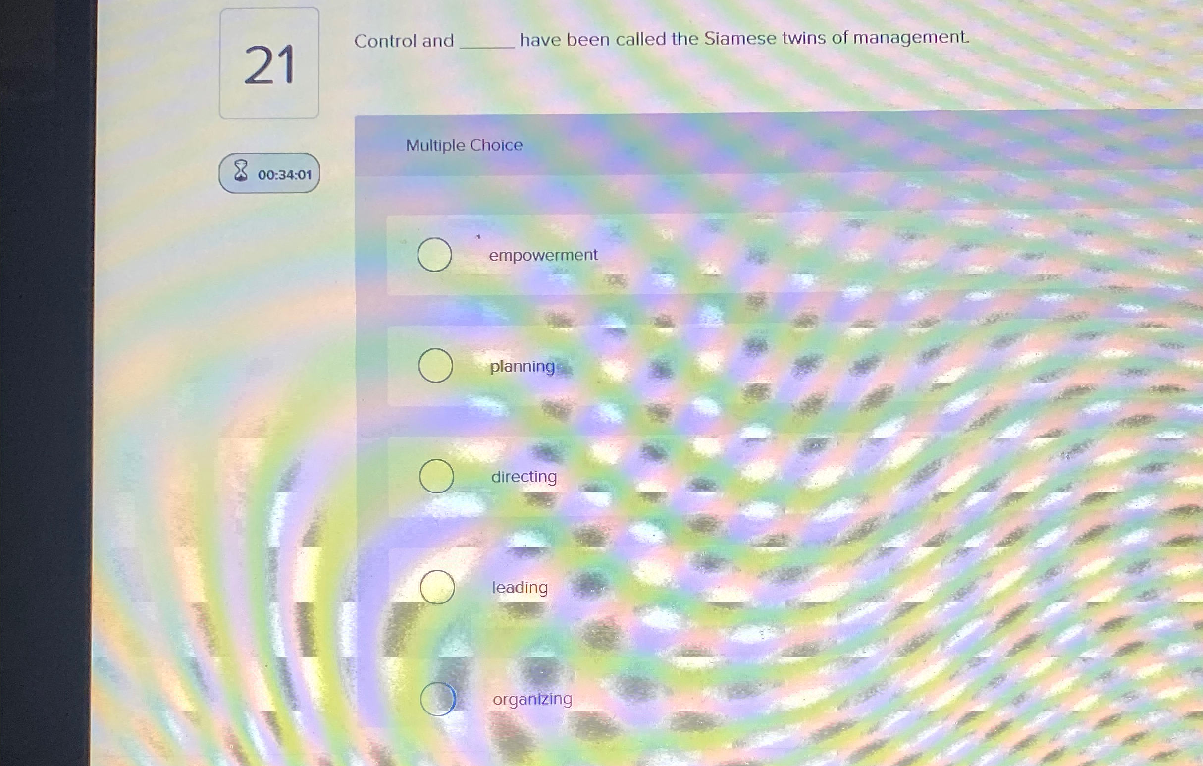  21 Control and have been called the Siamese twins of management.