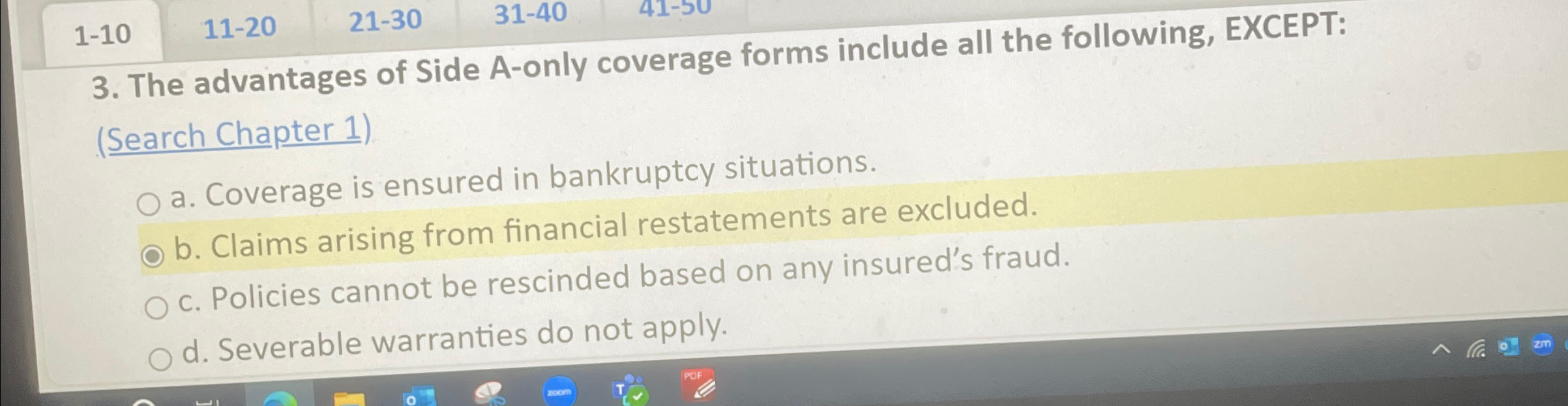  1-10 11-20 21-30 31-40 3. The advantages of Side A-only coverage