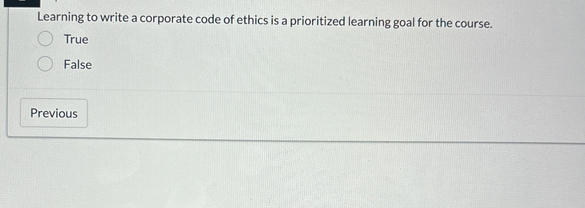  Learning to write a corporate code of ethics is a prioritized