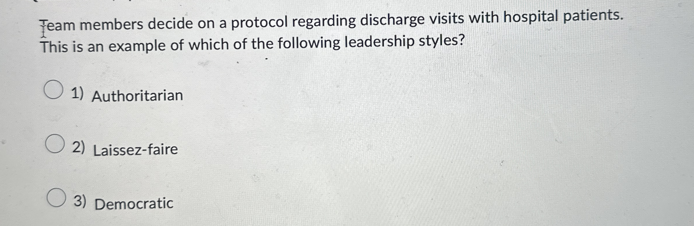  feam members decide on a protocol regarding discharge visits with hospital
