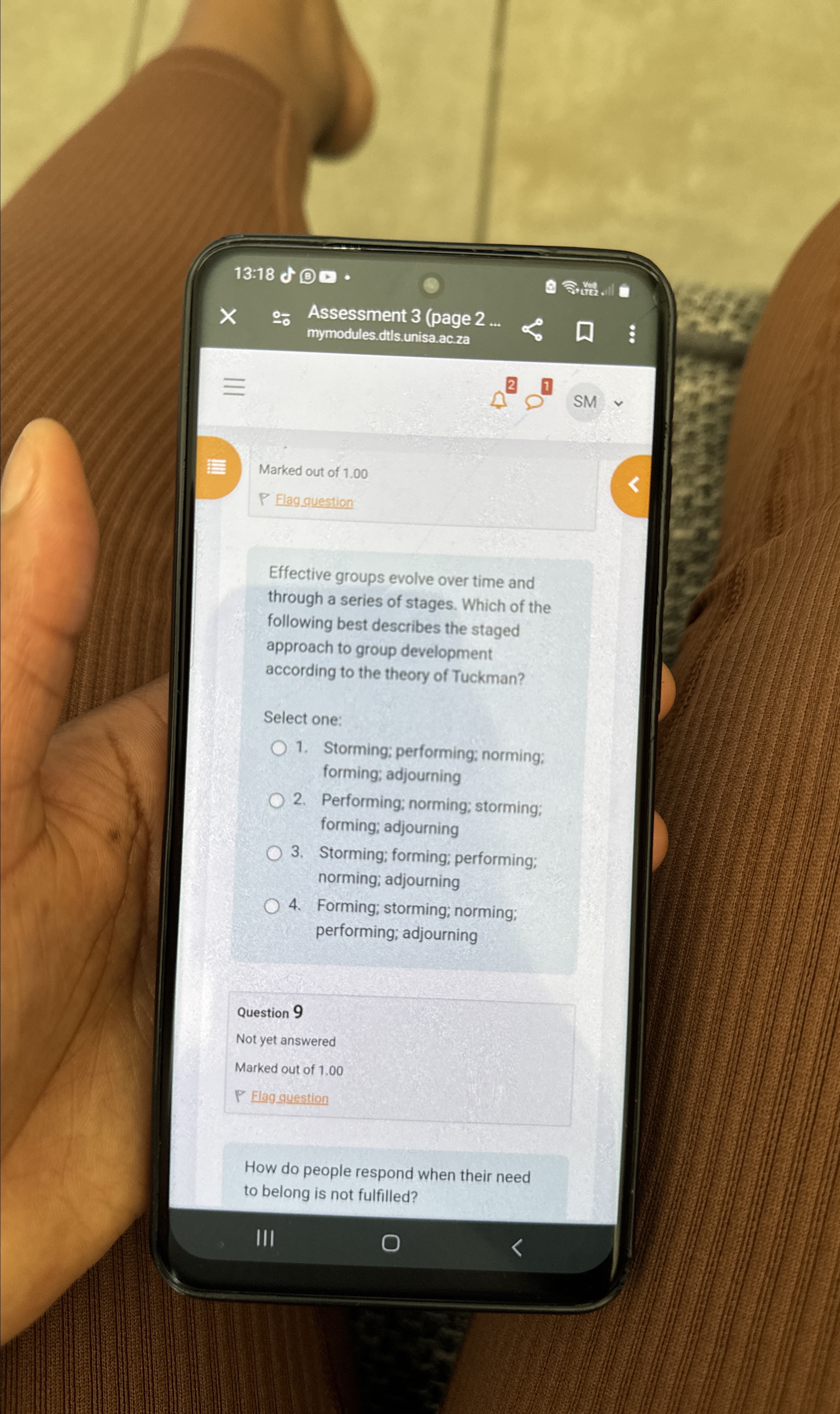  13:18d ( 6 % Assessment 3(page 2... mymodules.dtls.unisa.ac.za Marked out of