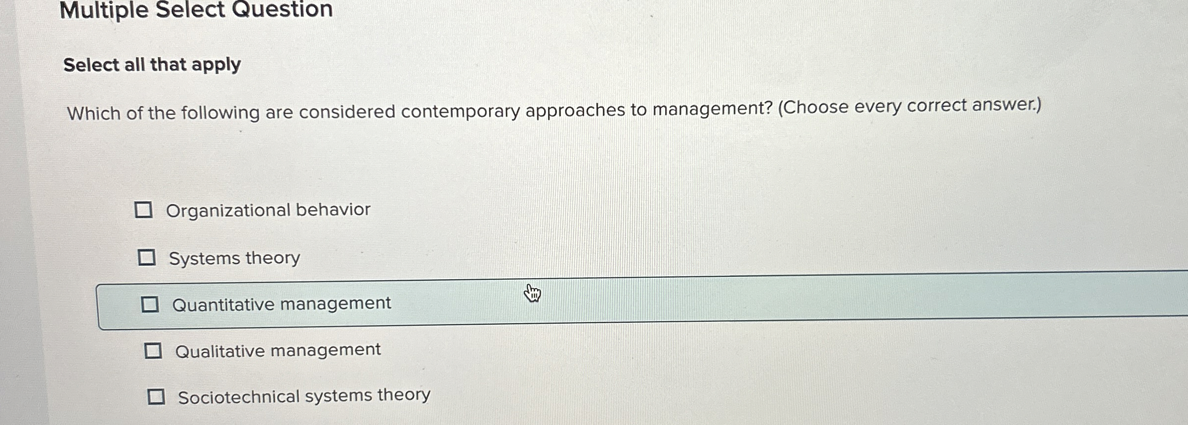  Multiple Select Question Select all that apply Which of the following