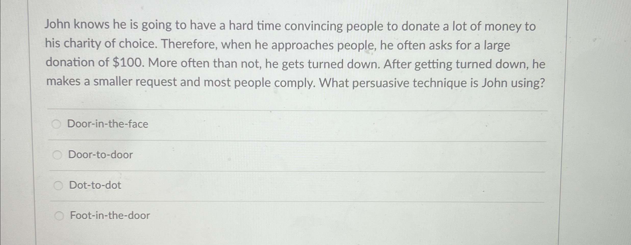  John knows he is going to have a hard time convincing