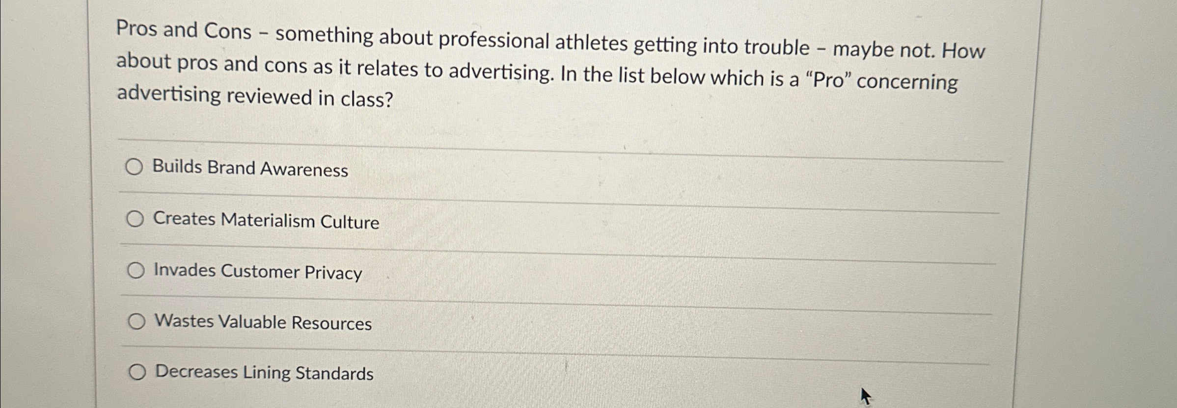  Pros and Cons - something about professional athletes getting into trouble