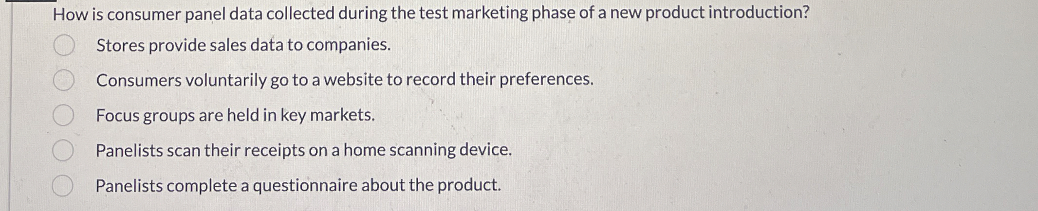  How is consumer panel data collected during the test marketing phase