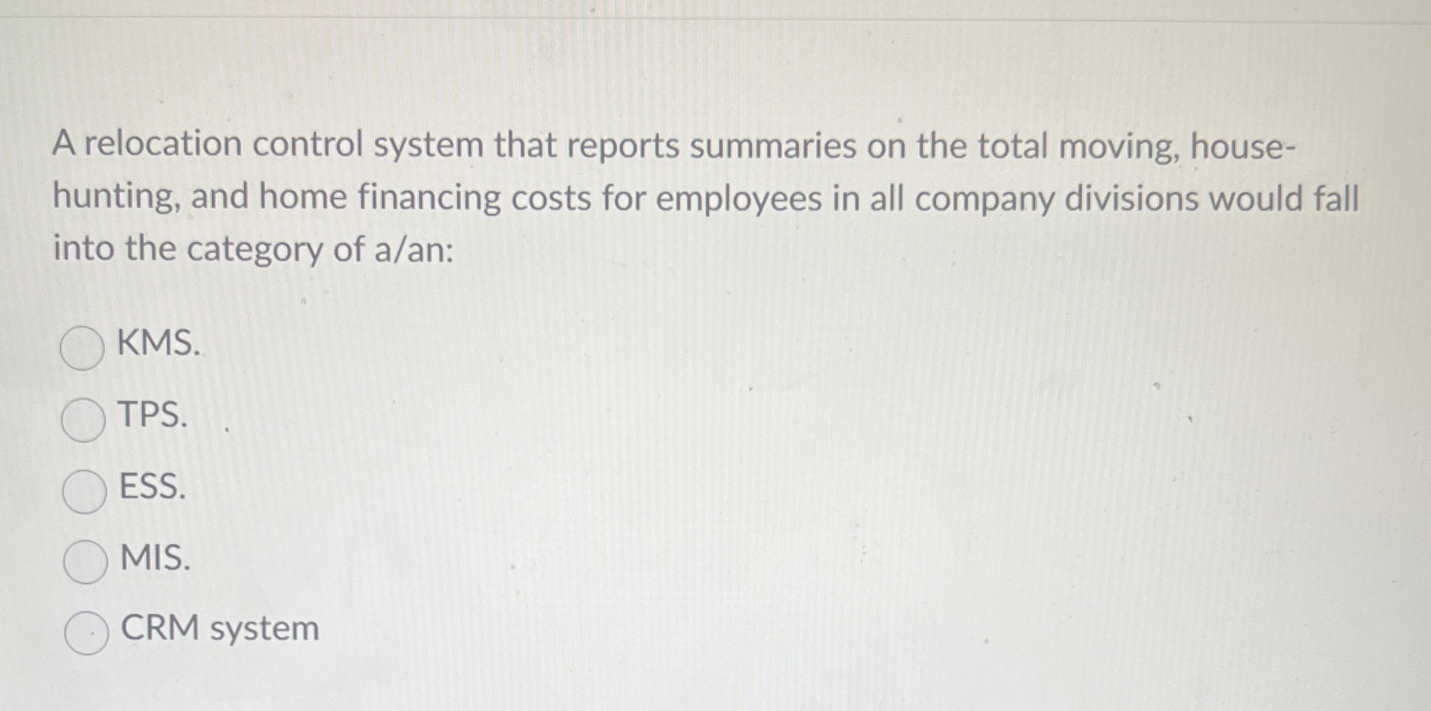  A relocation control system that reports summaries on the total moving,