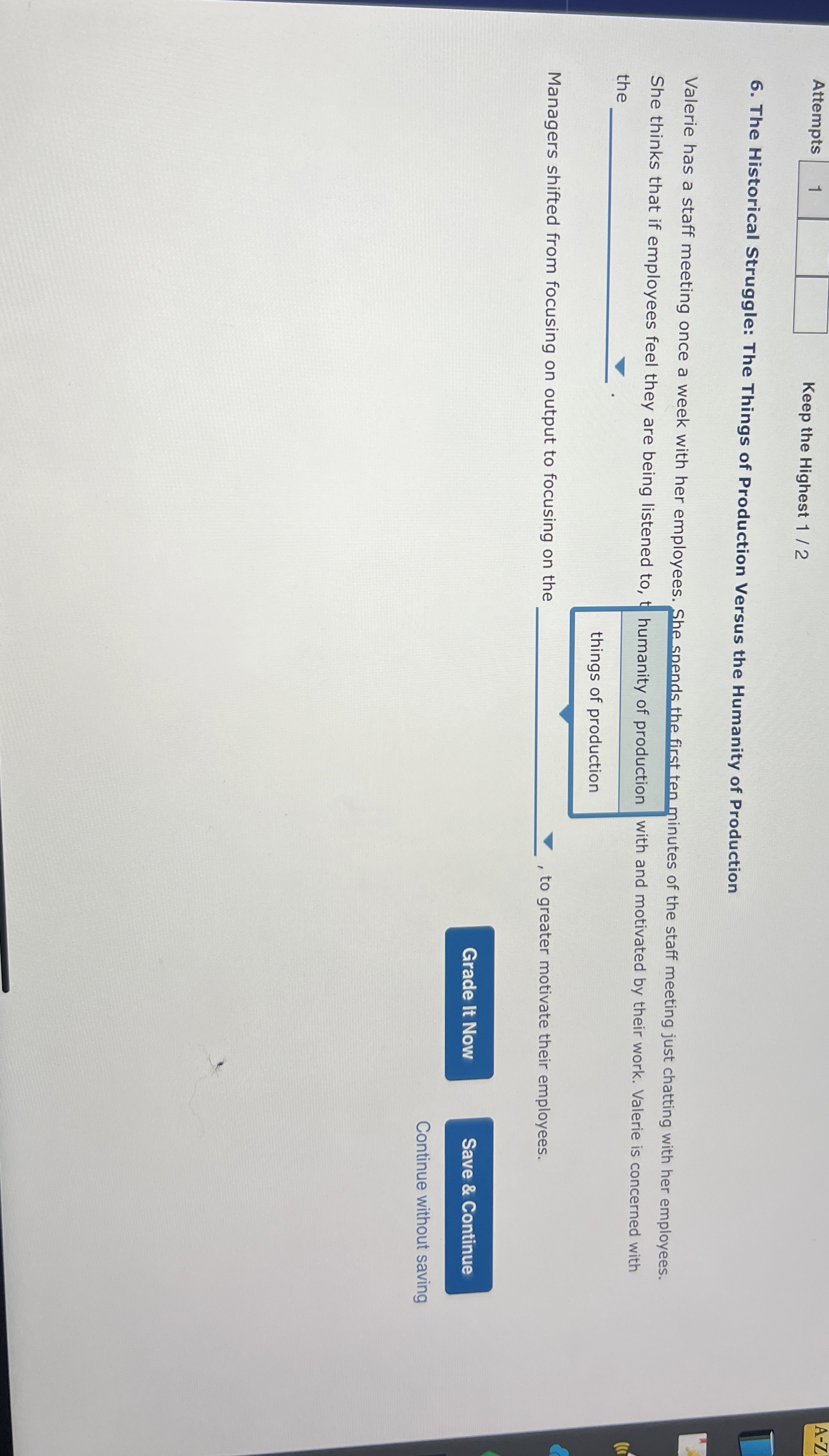  Attempts 1 Keep the Highest 1/2 6. The Historical Struggle: The