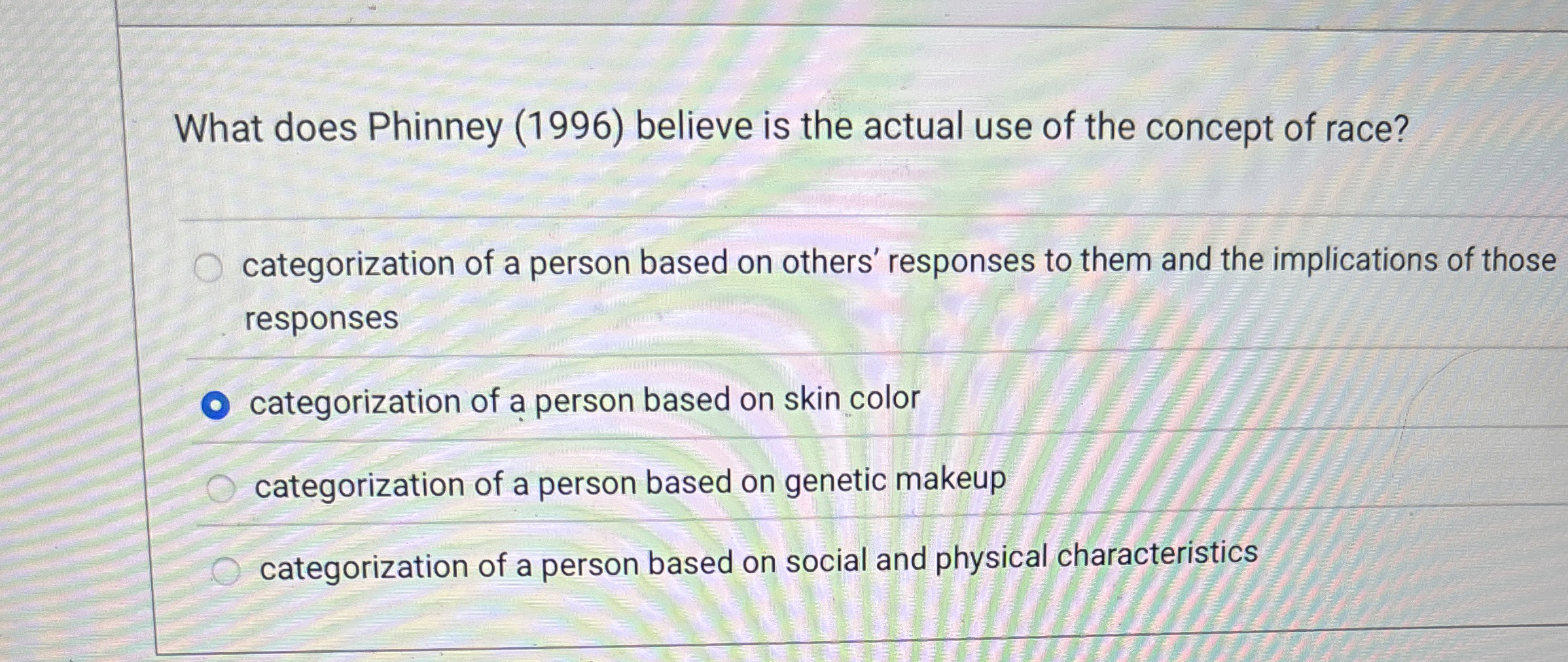  What does Phinney (1996) believe is the actual use of the