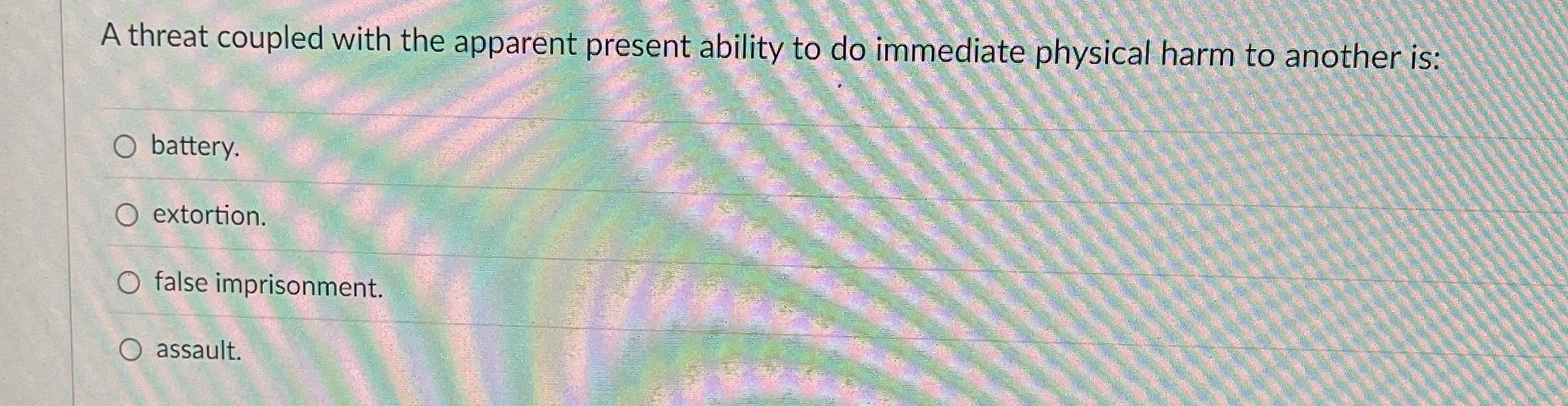  A threat coupled with the apparent present ability to do immediate