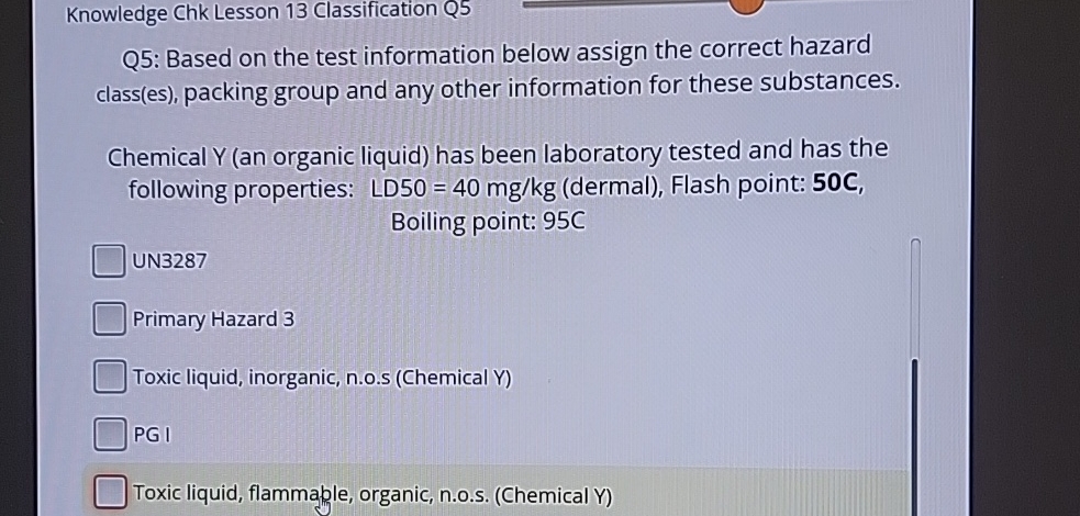  Knowledge Chk Lesson 13 Classification Q5 Q5: Based on the test
