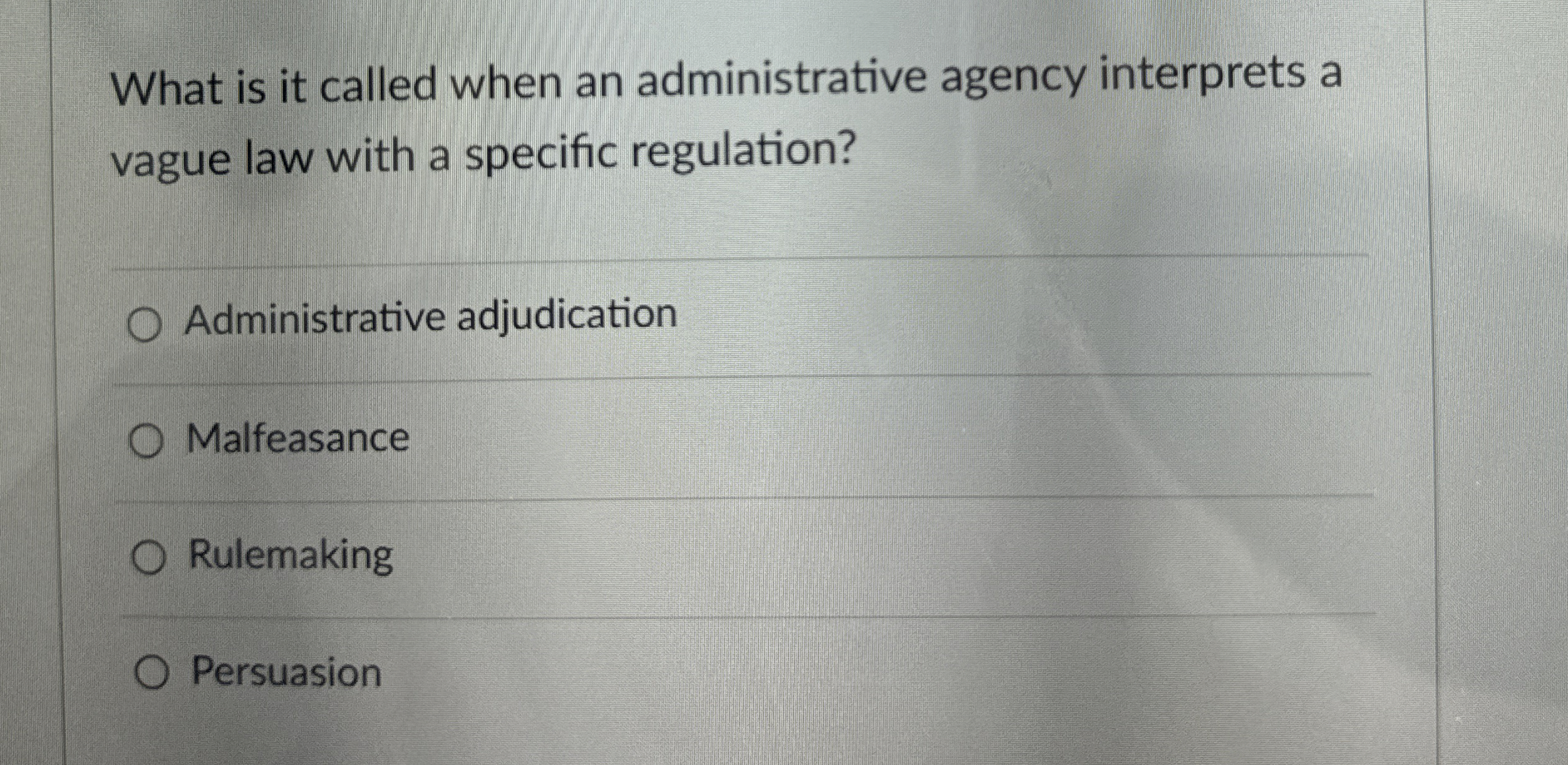  What is it called when an administrative agency interprets a vague