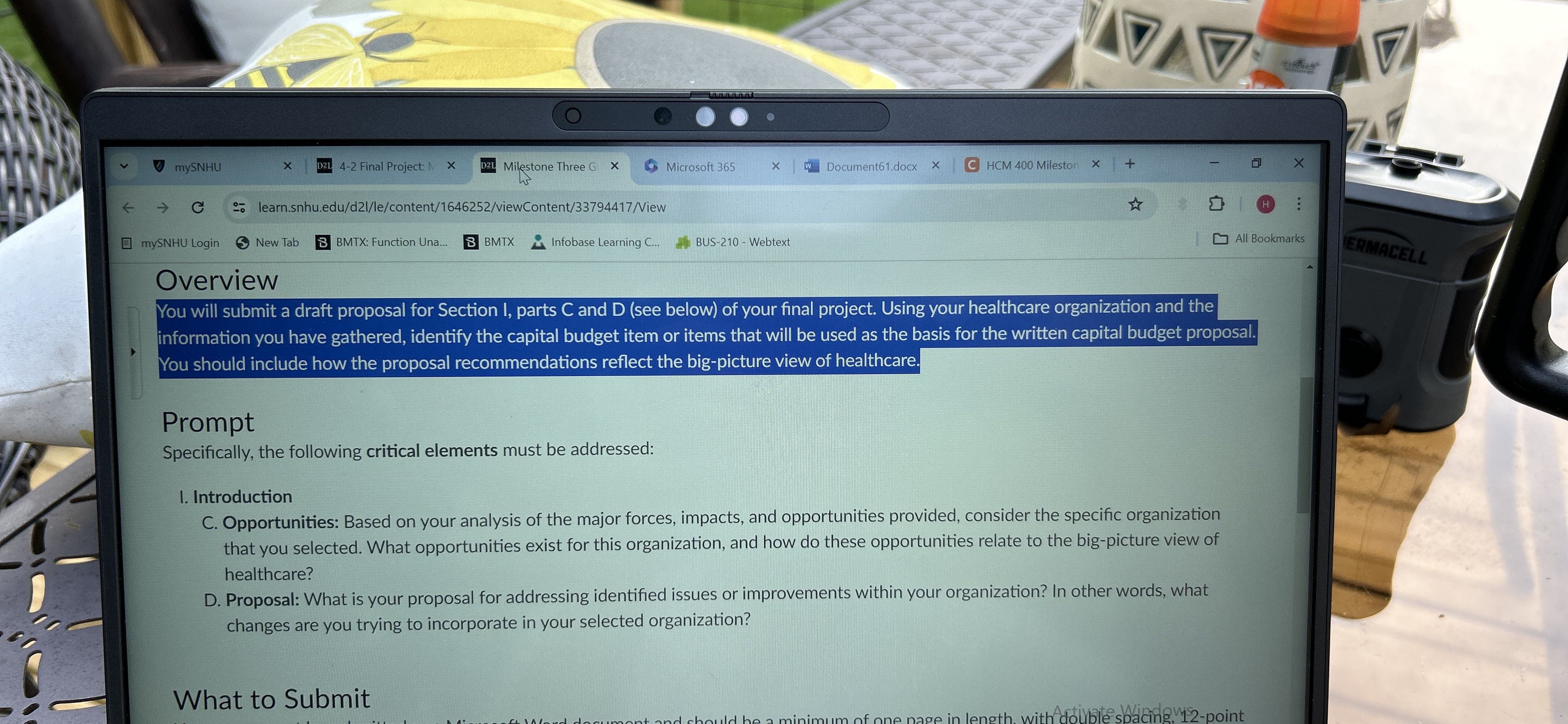  mySNHU Login New Tab BMTX: Function Una... BMTX Infobase Learning C...