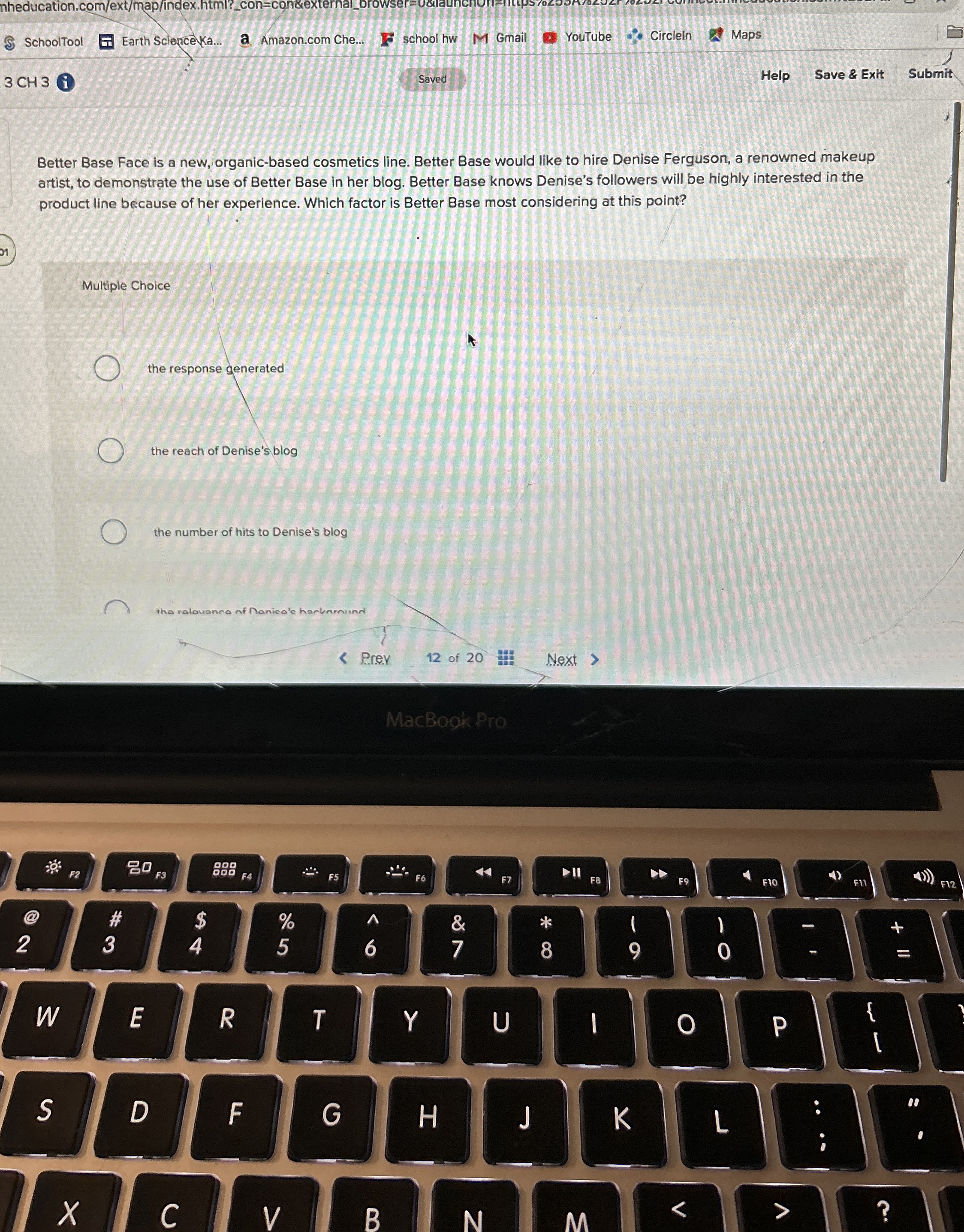 Schooltool Earth Science Ka... Amazon.com Che... school hw Gmail YouTube Circleln