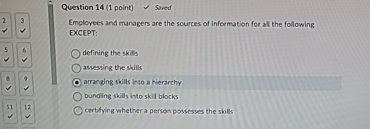  Question 14(1 point) Saved 2 3 Employees and managers are the