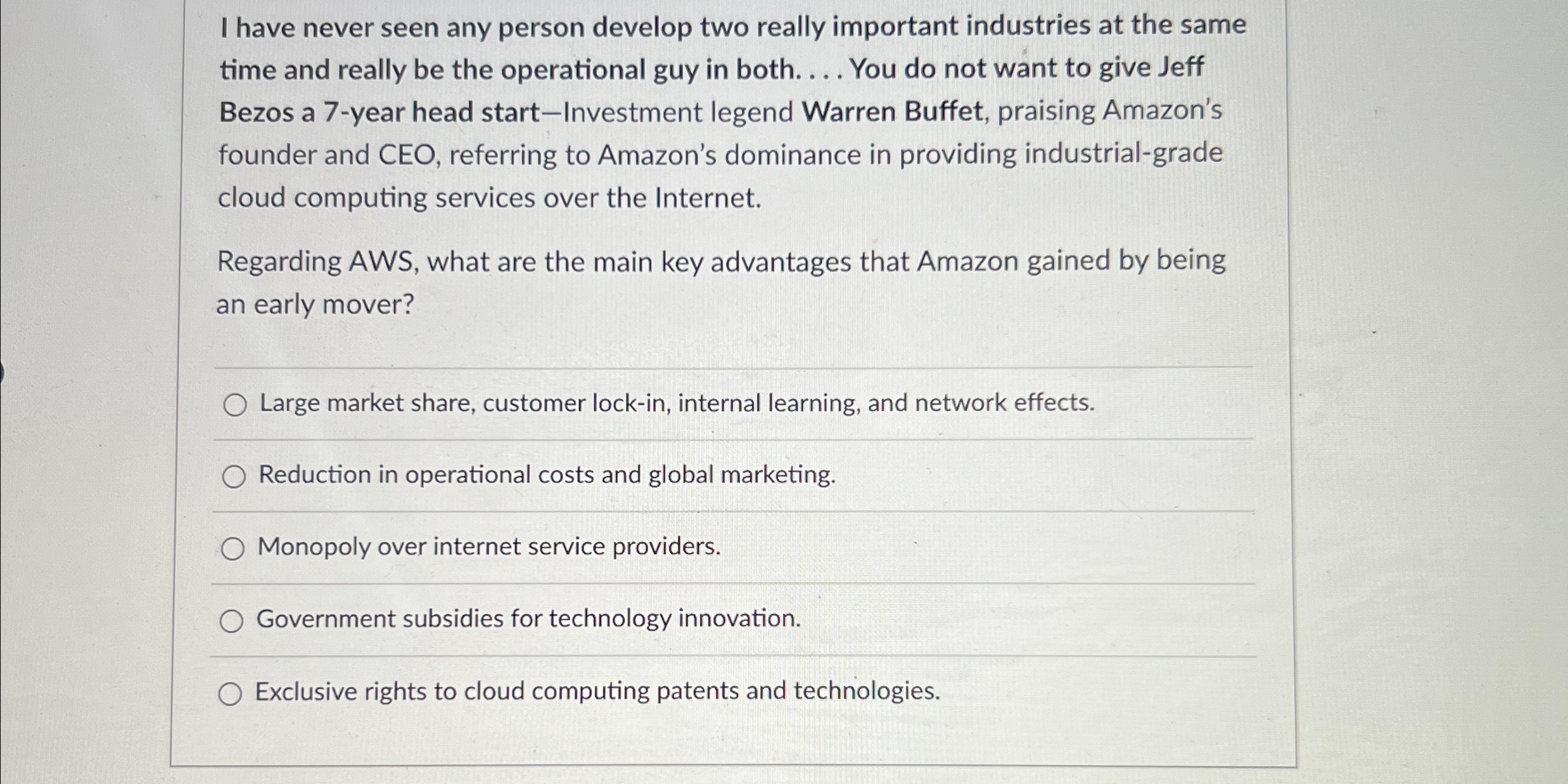  I have never seen any person develop two really important industries