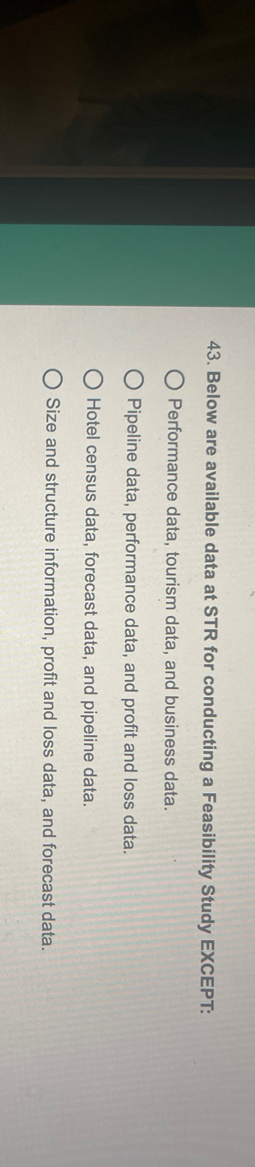  Below are available data at STR for conducting a Feasibility Study