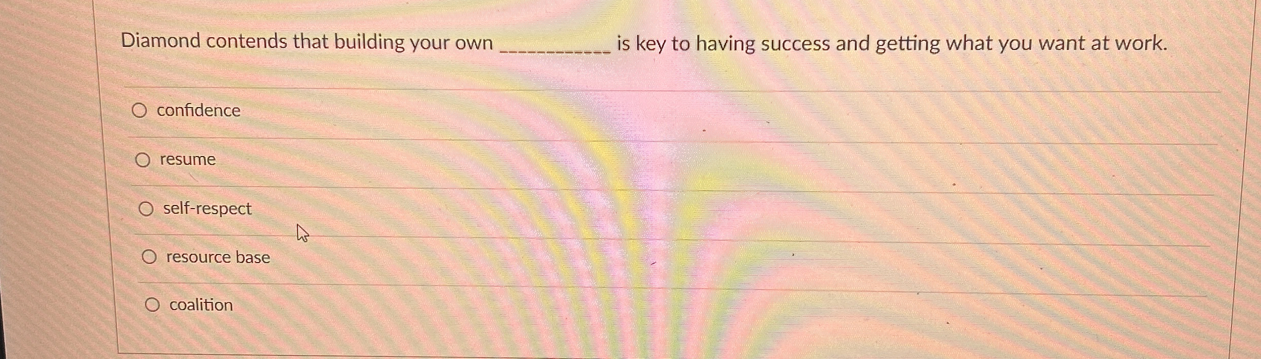  Diamond contends that building your own q, is key to having