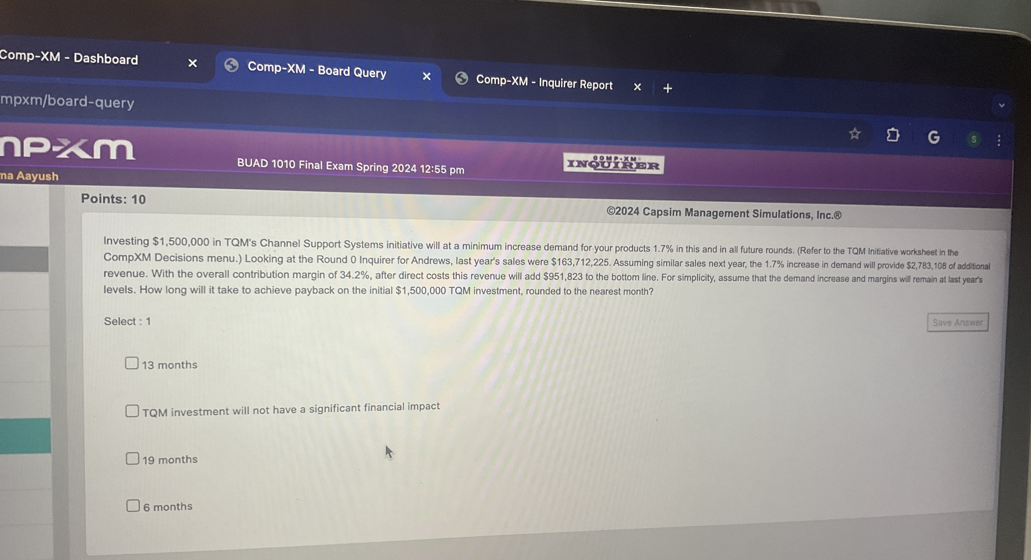  Comp-XM - Dashboard Comp-XM - Board Query Comp-XM - Inquirer Report