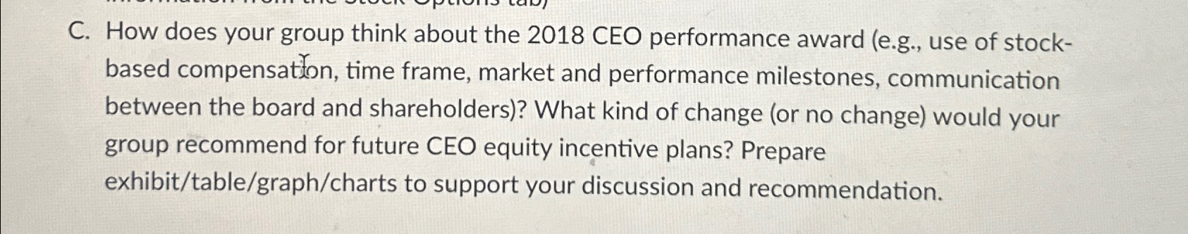  C. How does your group think about the 2018 CEO performance