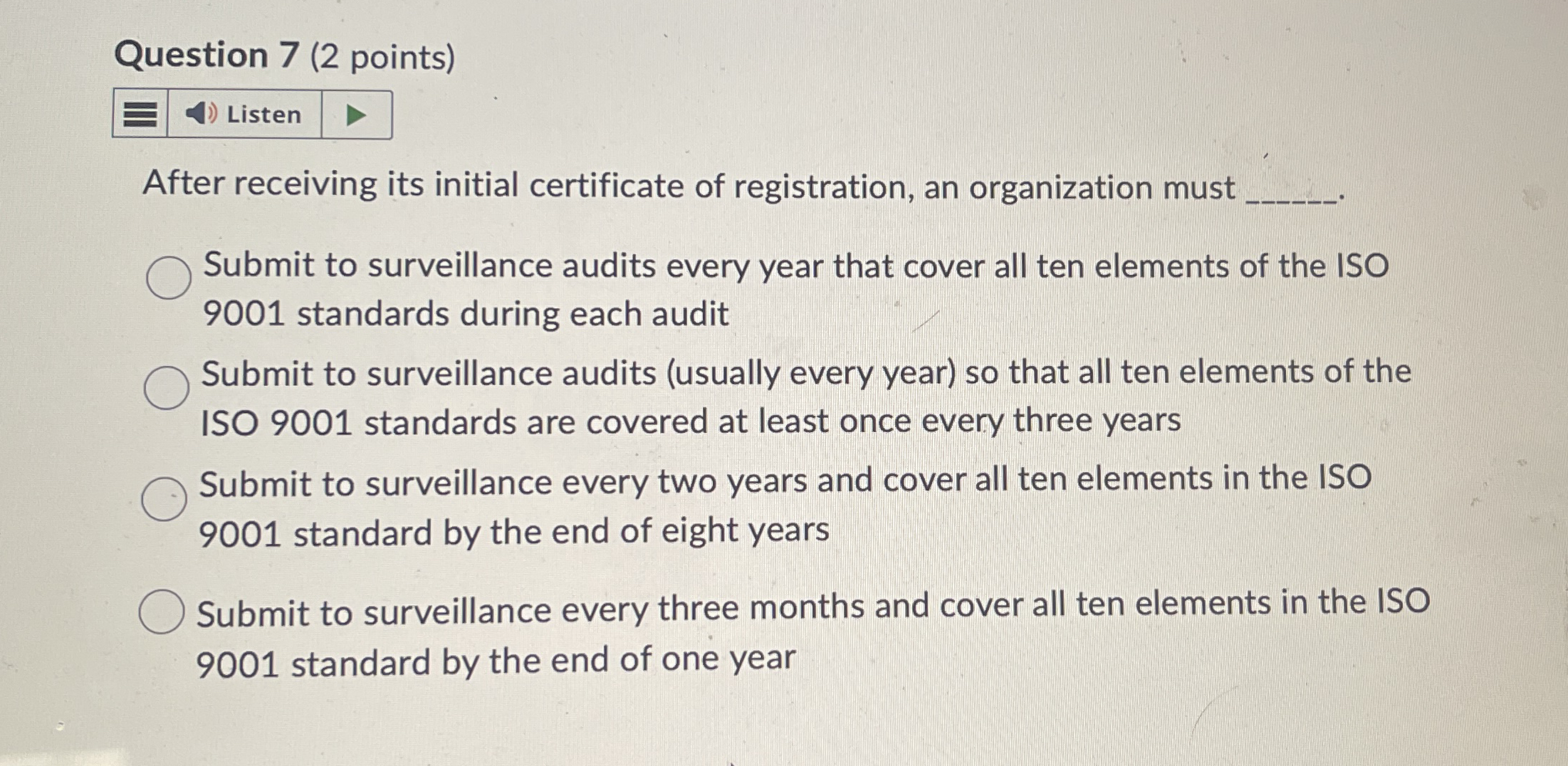  Question 7(2 points) After receiving its initial certificate of registration, an