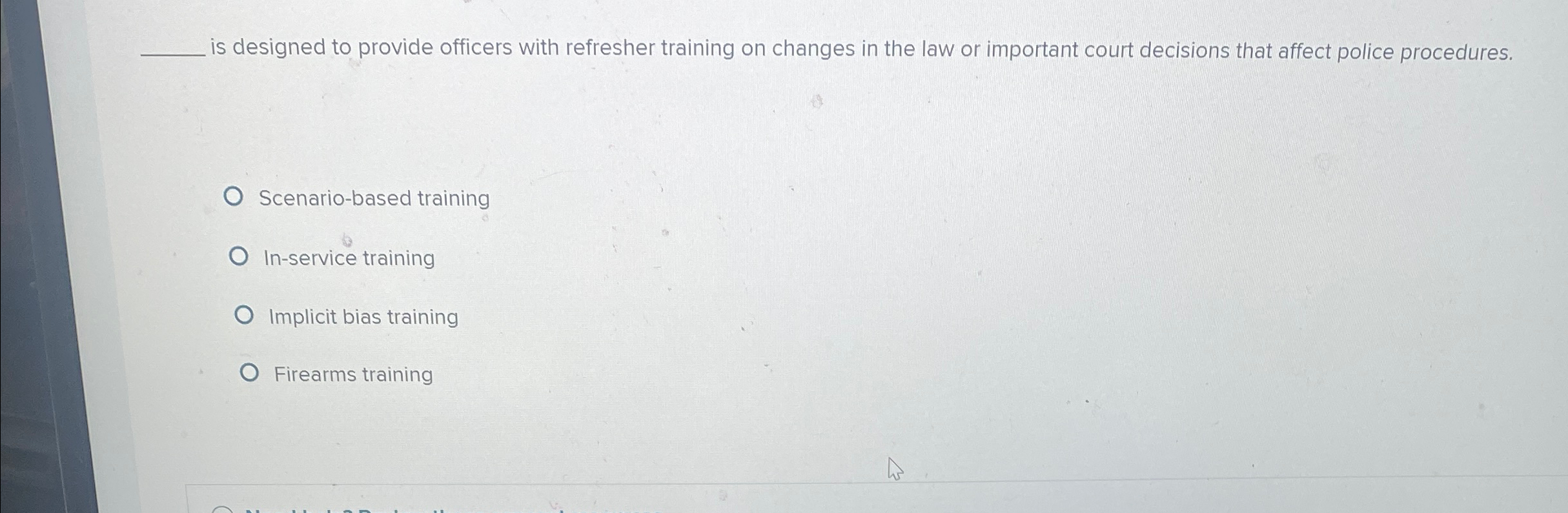  is designed to provide officers with refresher training on changes in