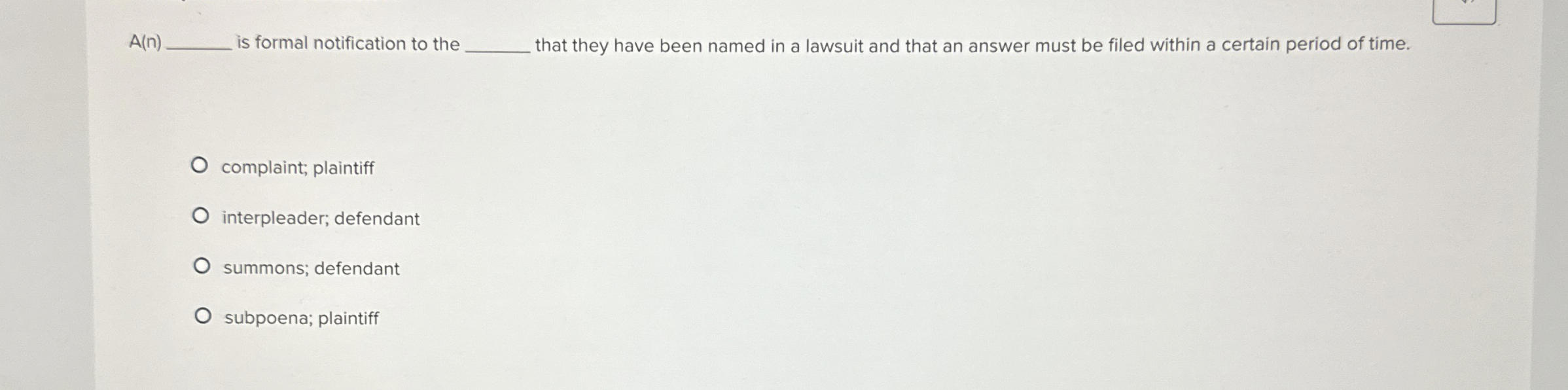  A(n)q, is formal notification to the q, that they have been