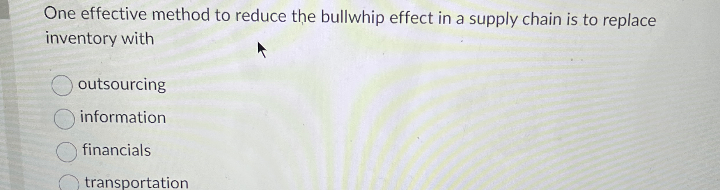  One effective method to reduce the bullwhip effect in a supply
