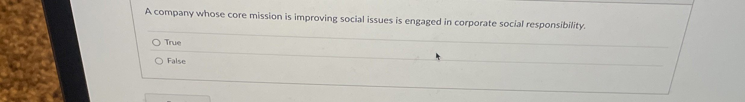  A company whose core mission is improving social issues is engaged