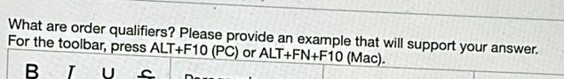  What are order qualifiers? Please provide an example that will support