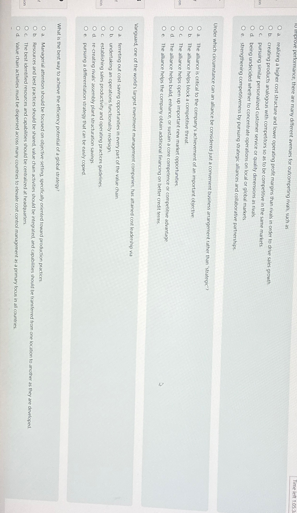  Time left 1:05:3 10 mprove performance, there are many different avenues